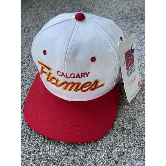 Vintage 90’s Calgary Flames NHL Sports Specialties Script Snapback Cap Hat - NWT - Picture 2 of 11